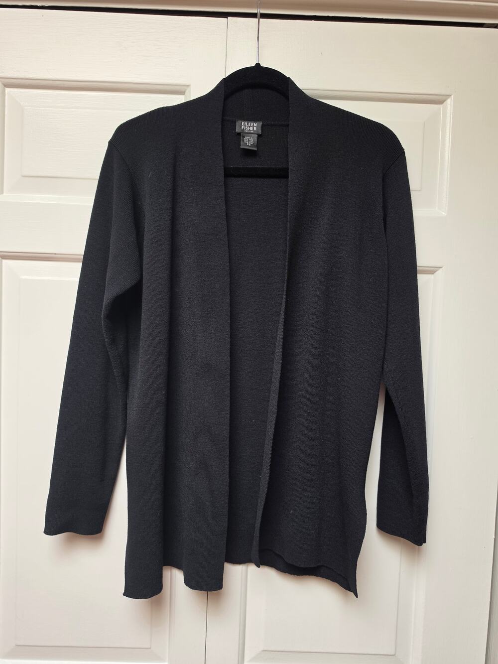 Eileen Fisher Petites Open-Front Cardigan Sweater Petite Small Black